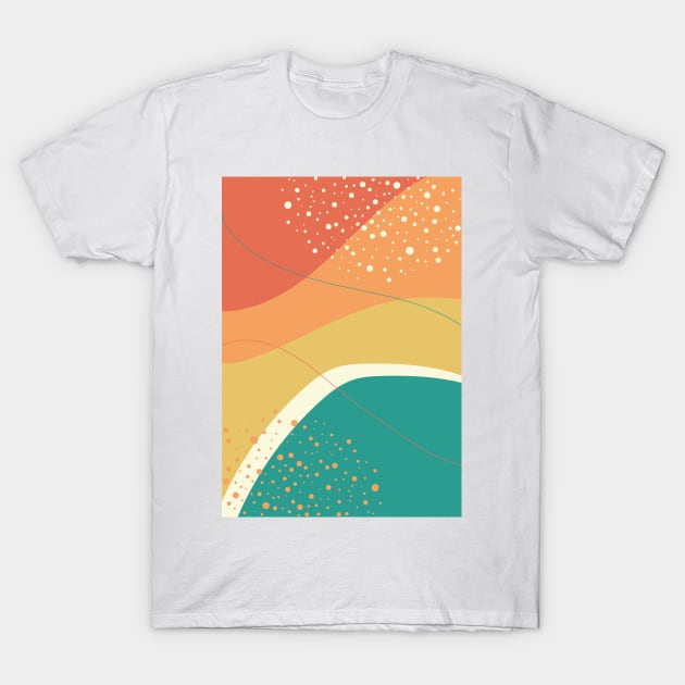 Modern Abstract Organic Shapes in Yellow, Orange and Teal T-Shirt by tramasdesign